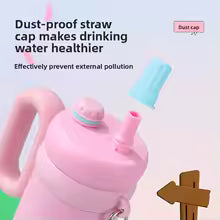 Cute Pattern Large Capacity Insulated Straw Cup Portable Handle Car Theme Beverage Container Men's Favorite Home Goods