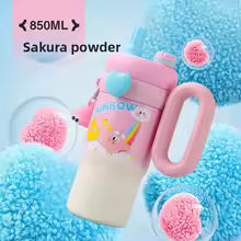 Cute Pattern Large Capacity Insulated Straw Cup Portable Handle Car Theme Beverage Container Men's Favorite Home Goods